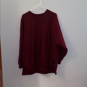 red oversized crew neck never worn